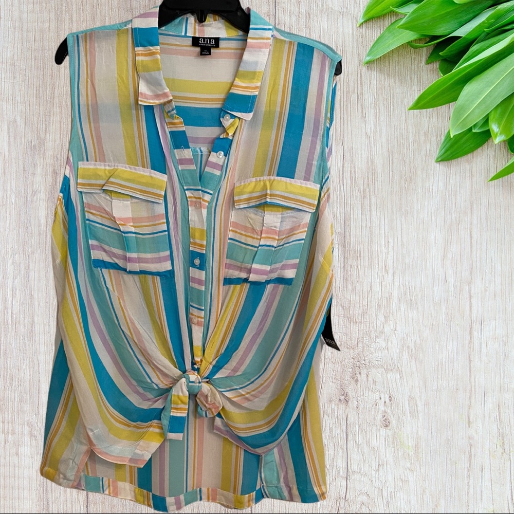 a.n.a. Lochlyn Stripe blouse. New with tags.